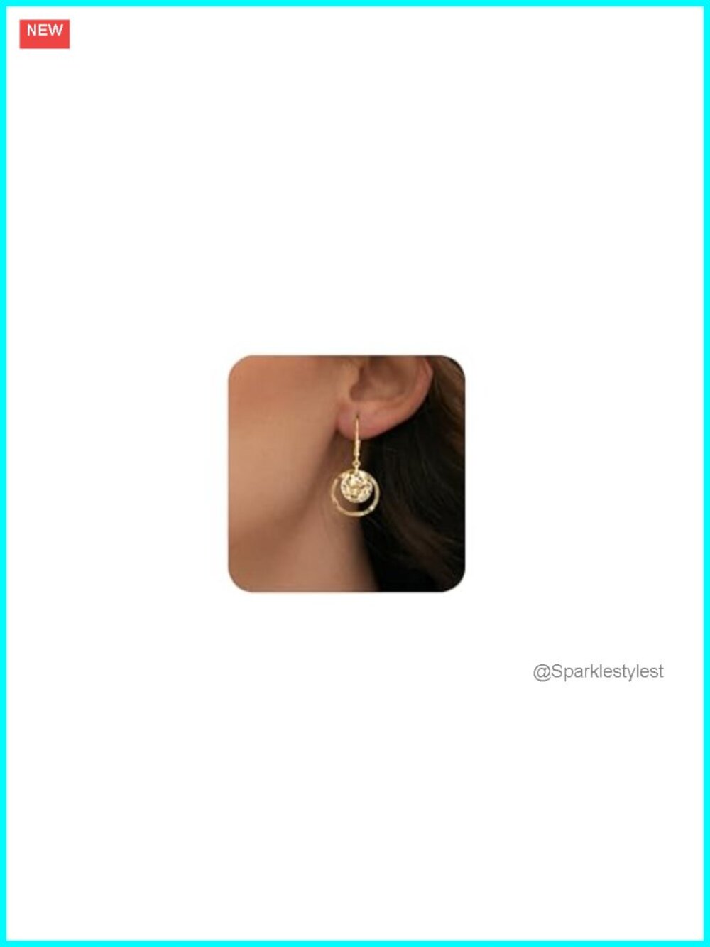 Gold Plated Sterling Silver Disc Dangle Leverback Earrings for Women
